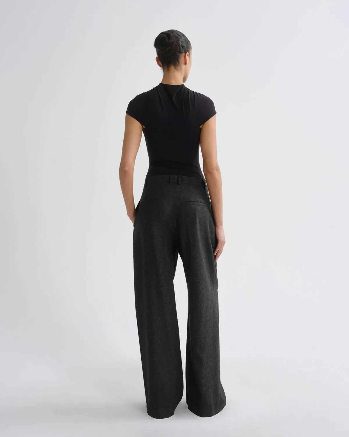 Sathia Trouser (Wool) in Charcoal Heather sold by Agolde product image thumbnail 2