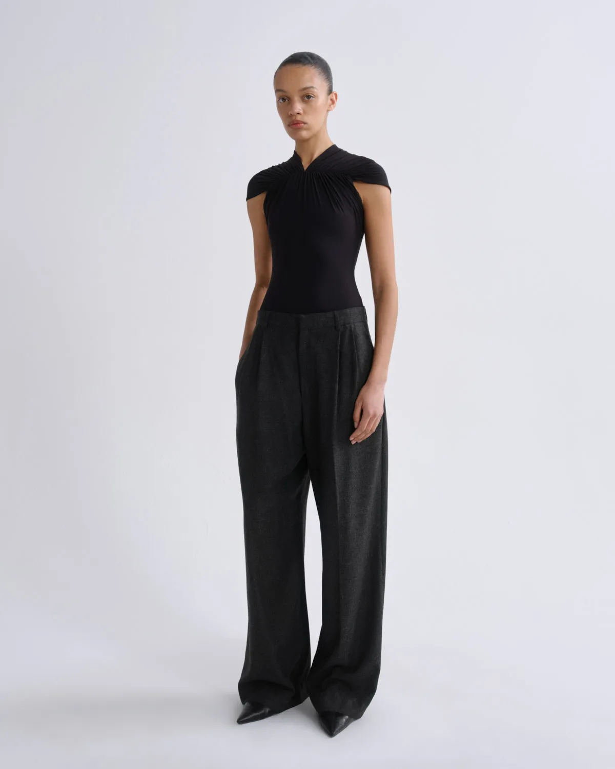Sathia Trouser (Wool) in Charcoal Heather sold by Agolde product image thumbnail 4