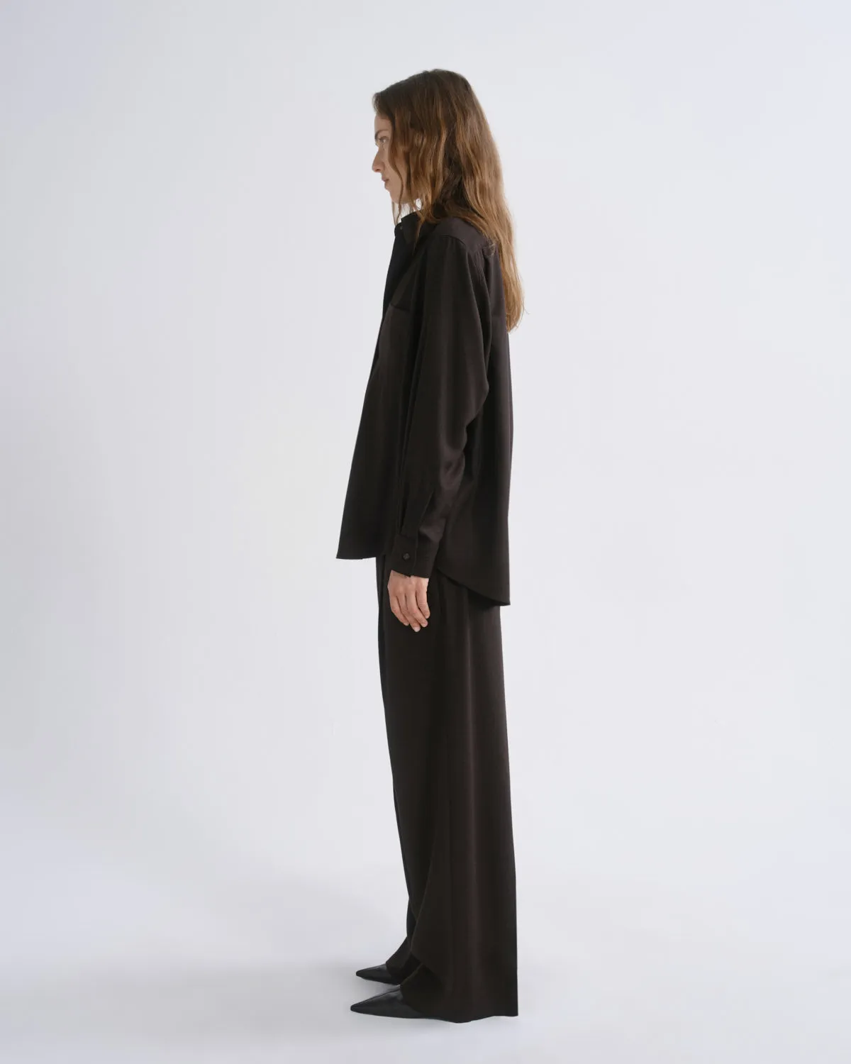 Sathia Trouser (Wool) in Chocolate Heather sold by Agolde product image thumbnail 4