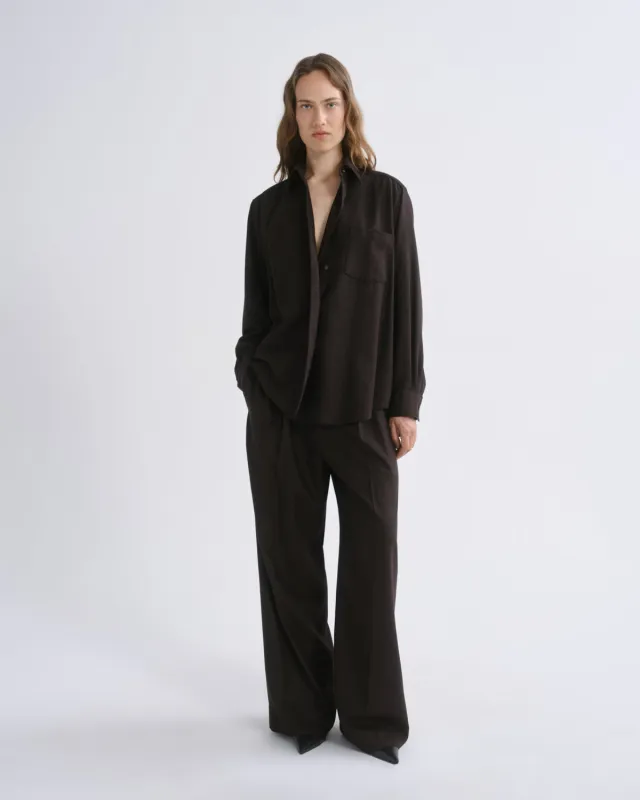 Sathia Trouser (Wool) in Chocolate Heather made by Agolde