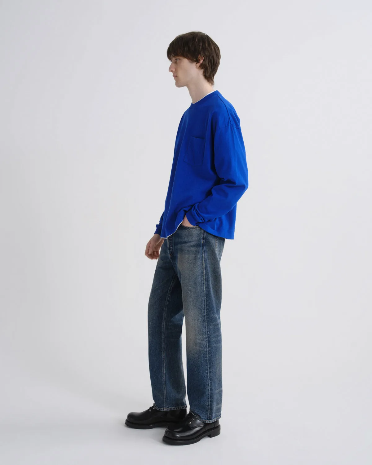 Lucan Long Sleeve Tee in Cobalt sold by Agolde product image thumbnail 5