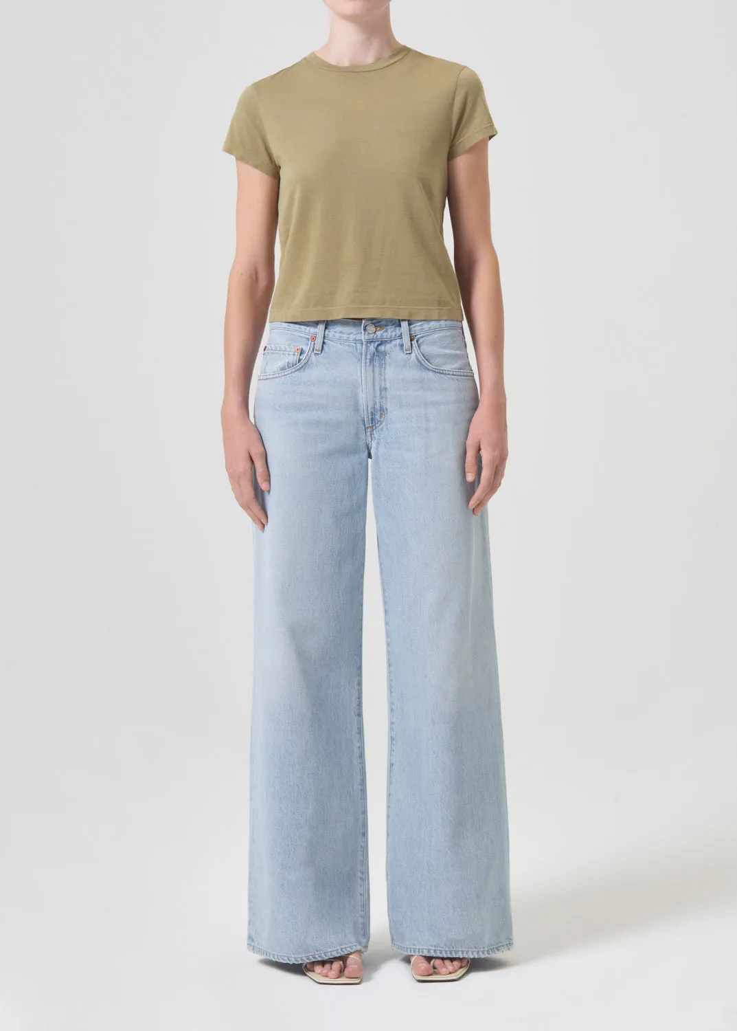 Adine Shrunken Tee in Cocoon sold by Agolde product image thumbnail 2