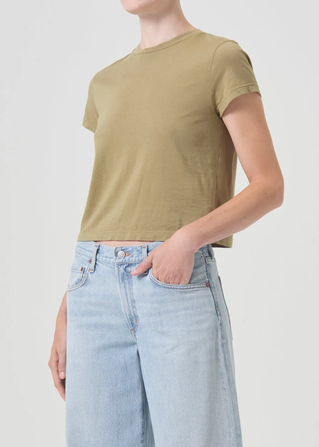 Adine Shrunken Tee in Cocoon sold by Agolde product image thumbnail 5