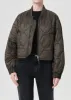 Shoreditch Ski Club x AGOLDE Iona Quilted Jacket in Olive sold by Agolde