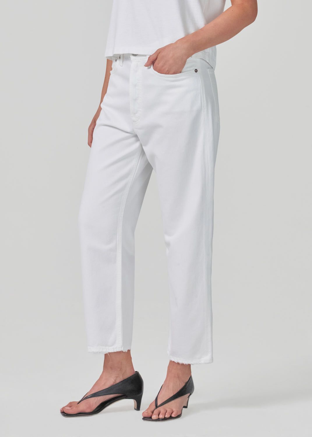 90's Crop Mid Rise Straight in Baby Powder sold by Agolde product image thumbnail 4