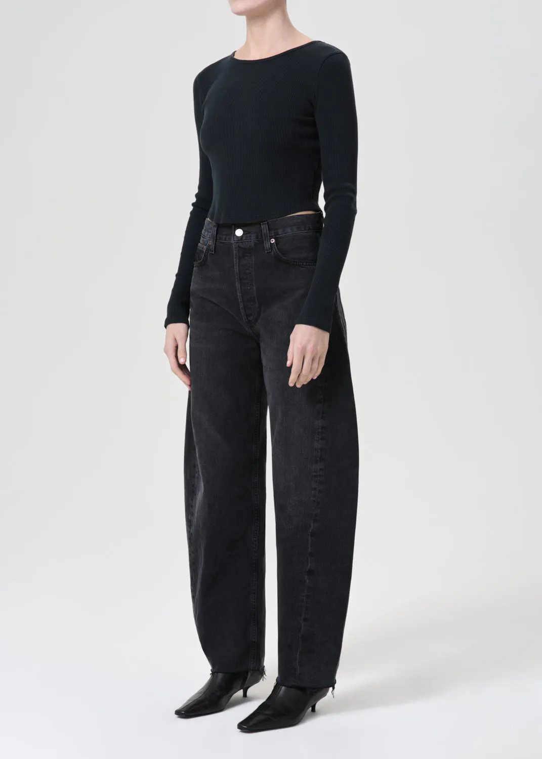 Nova Long Sleeve Tee in Beetle sold by Agolde product image thumbnail 4