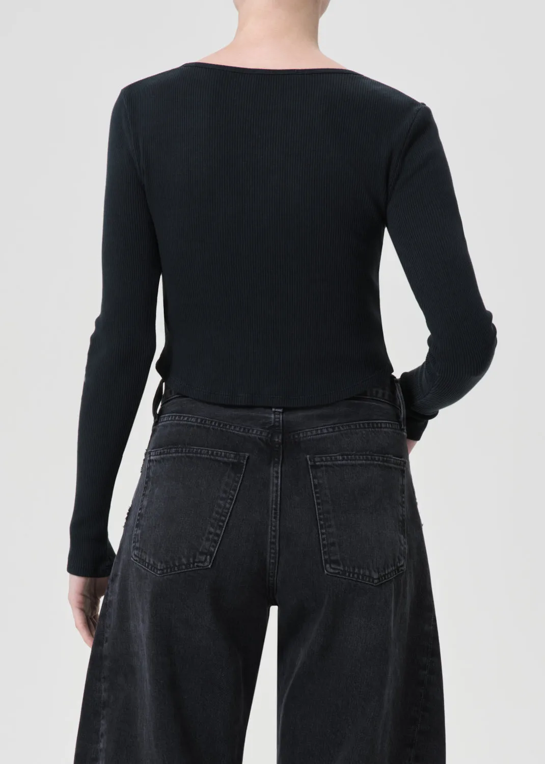 Nova Long Sleeve Tee in Beetle sold by Agolde product image thumbnail 2