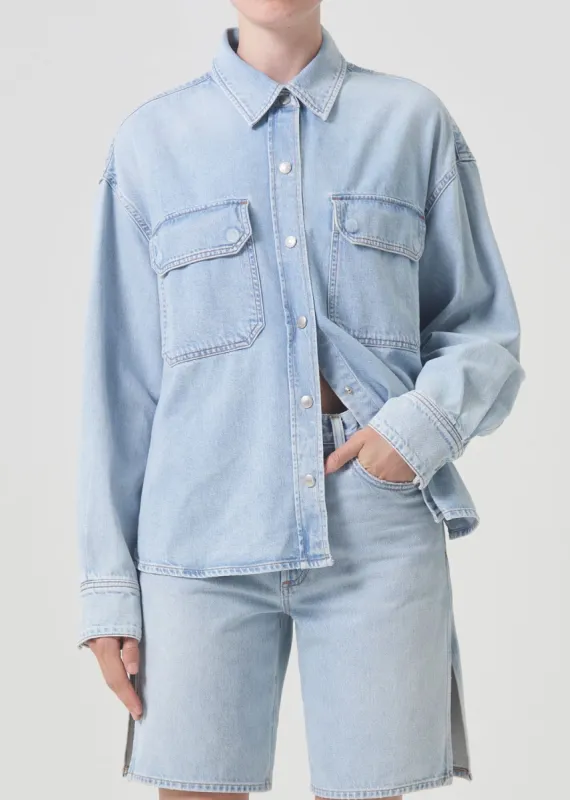 Gwen Slice Shirt in Tension sold by Agolde