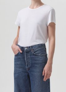 Drew Tee in White sold by Agolde