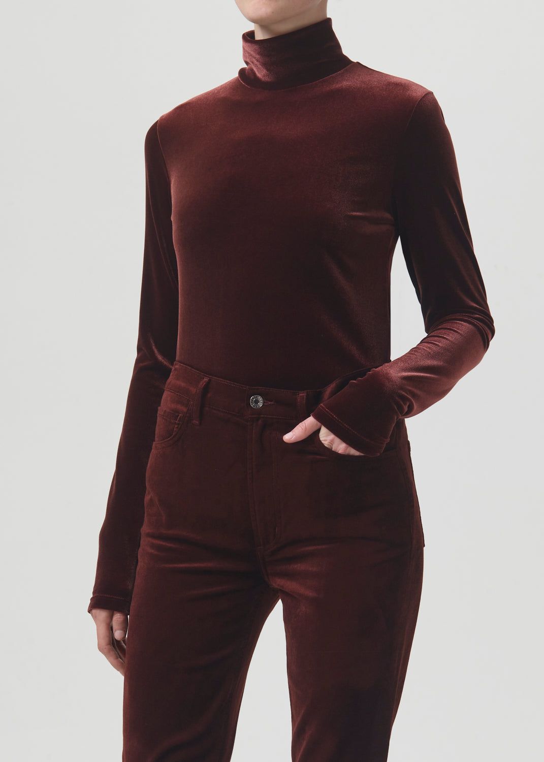 Pascale Vevlet Turtleneck in Chocolate Milk sold by Agolde product image thumbnail 4
