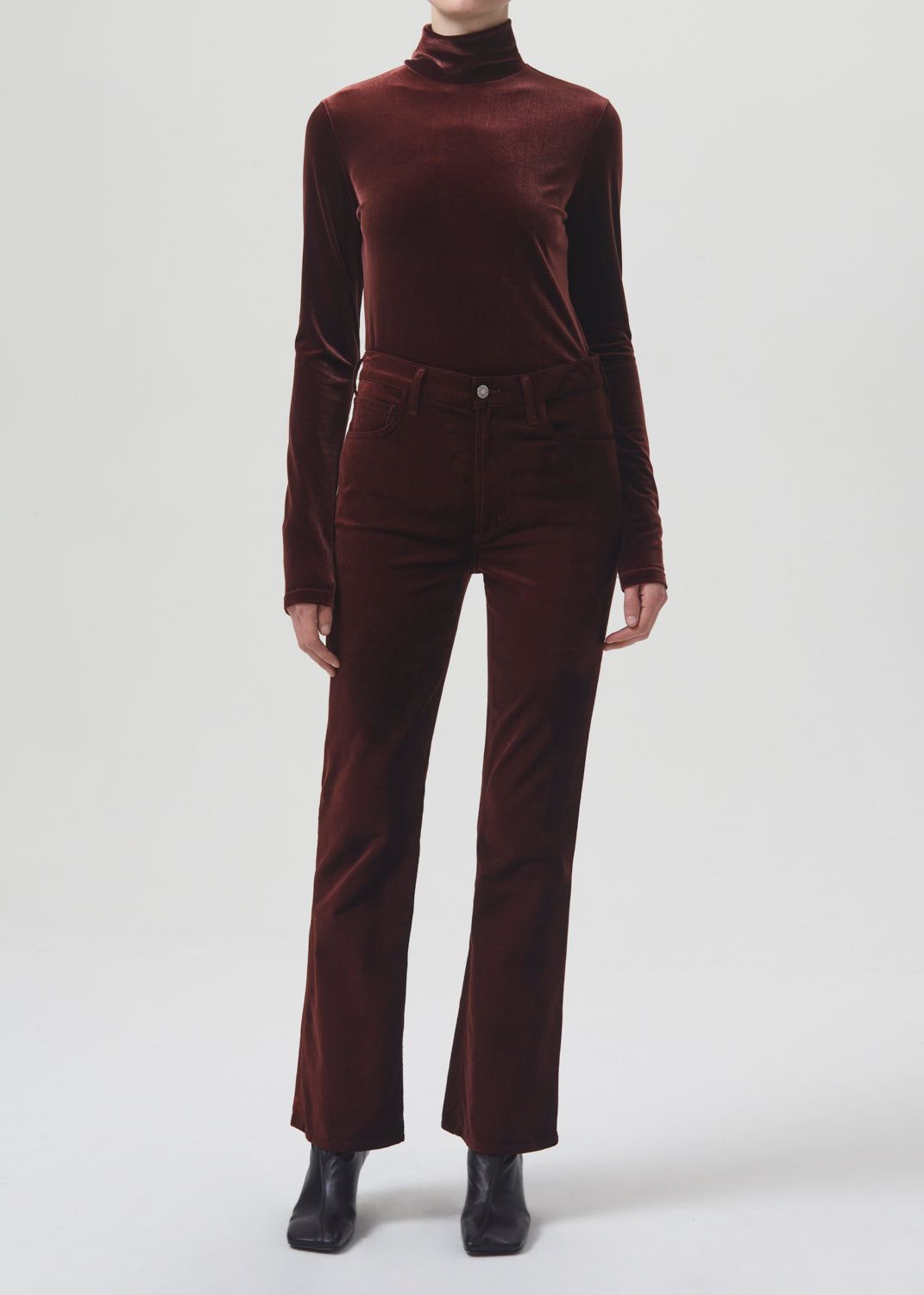Pascale Vevlet Turtleneck in Chocolate Milk sold by Agolde