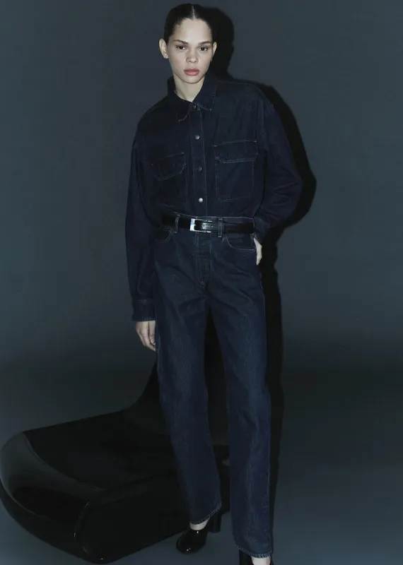 Gwen Slice Shirt in Rinse sold by Agolde