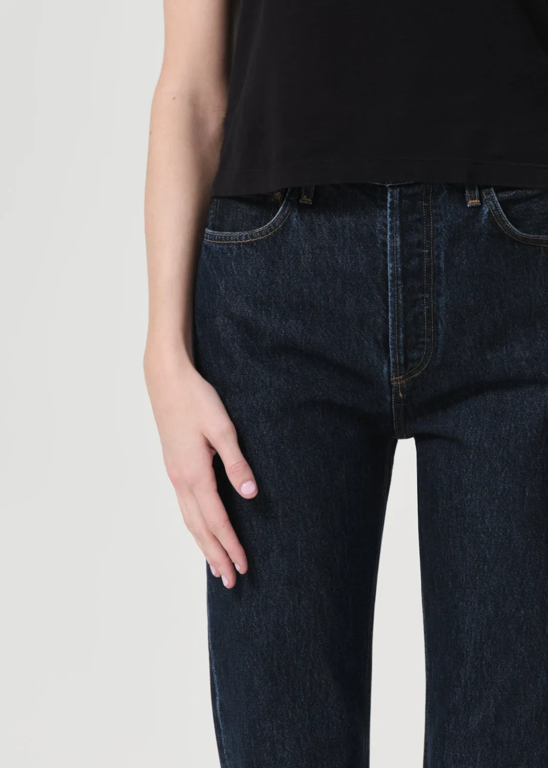 90's Pinch Waist High Rise Straight Long in Polished sold by Agolde product image thumbnail 5