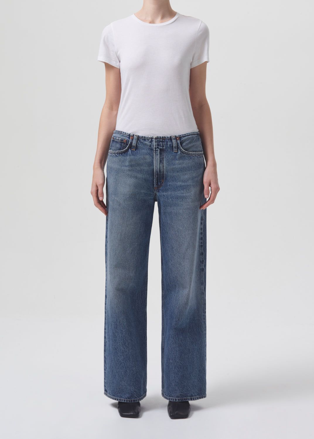 Annise Slim Tee in White sold by Agolde