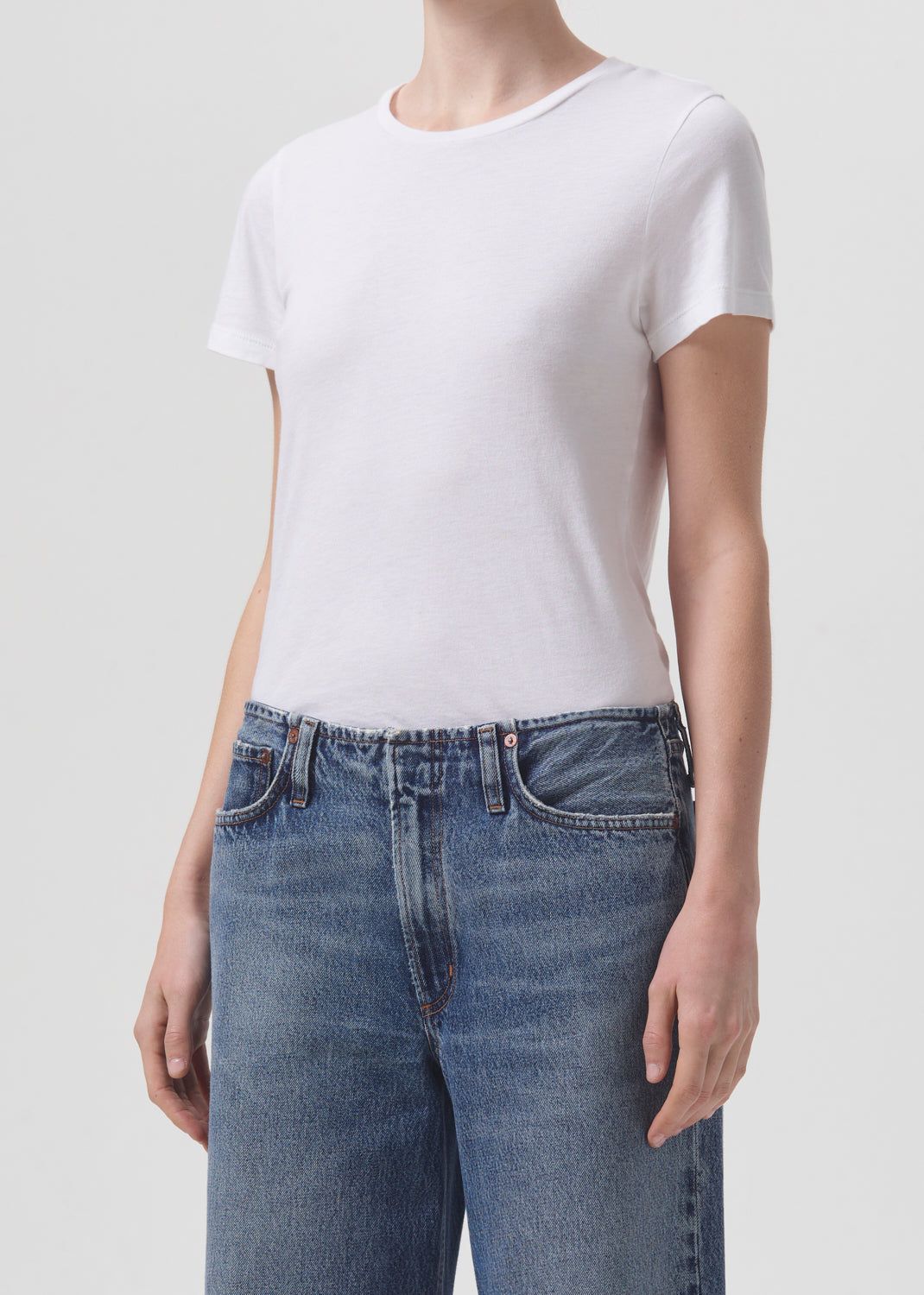 Annise Slim Tee in White sold by Agolde product image thumbnail 4