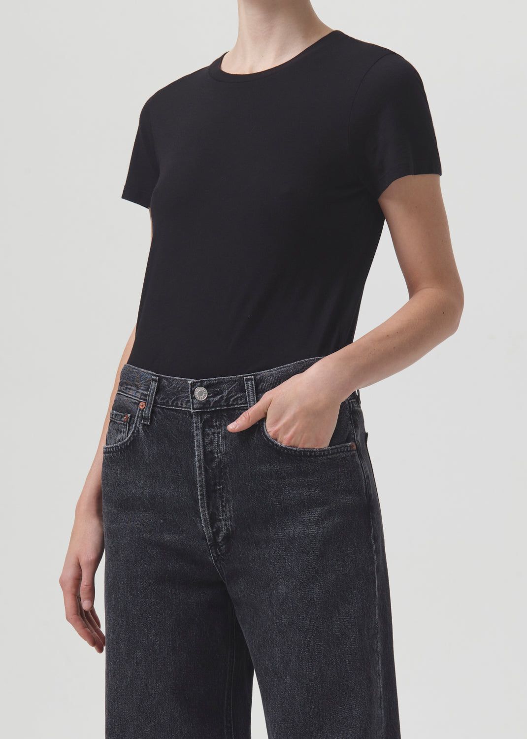 Annise Slim Tee in Black sold by Agolde product image thumbnail 4