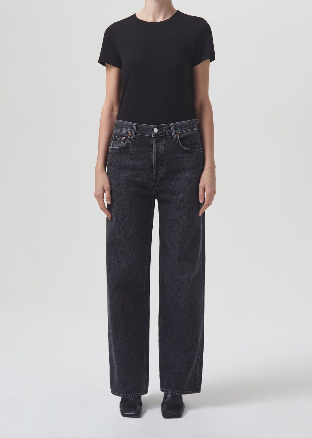 Annise Slim Tee in Black sold by Agolde