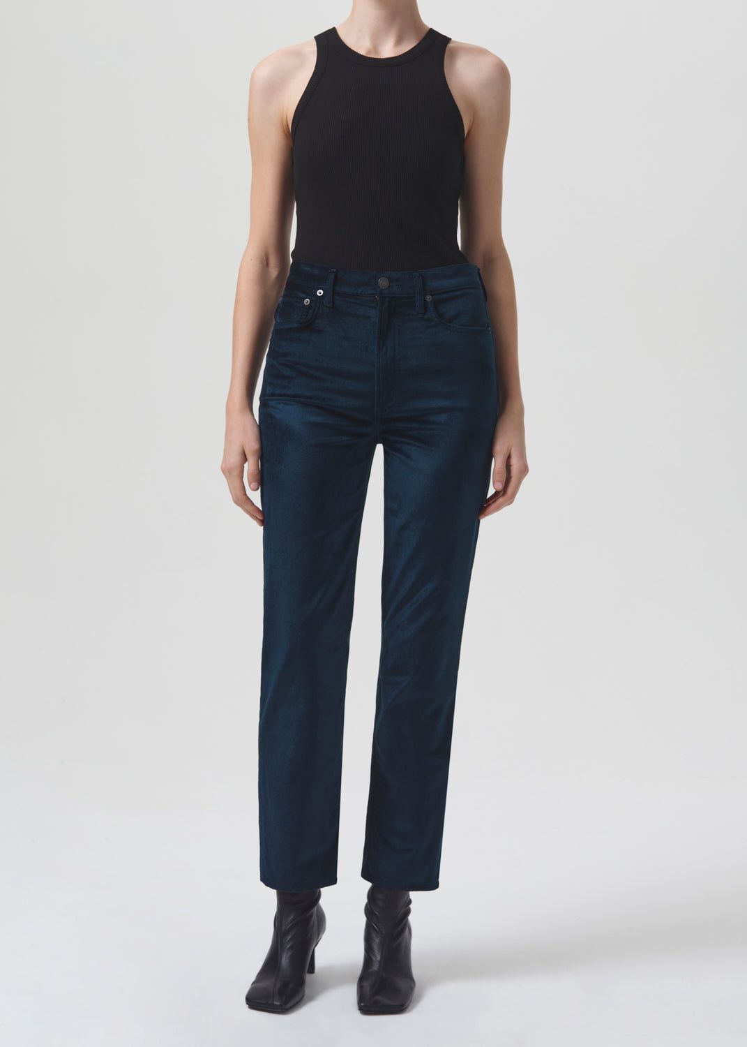 High Rise Stovepipe (VELVET) in Blizzard sold by Agolde