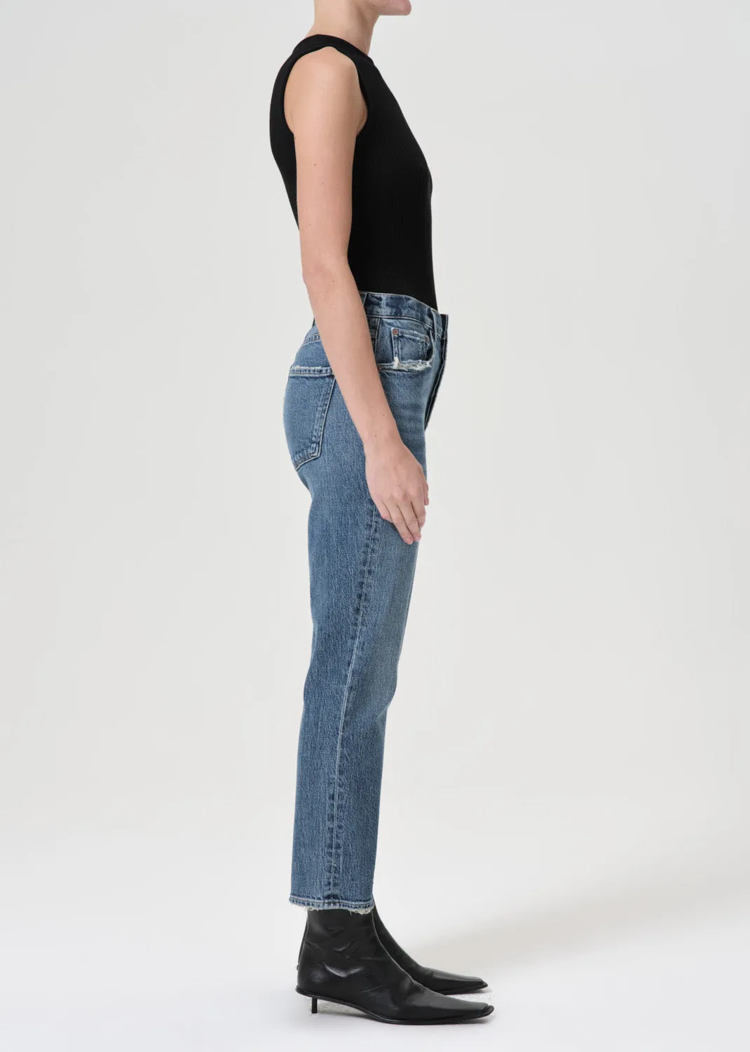 Riley High Rise Straight Crop (STRETCH) in Moor sold by Agolde product image thumbnail 3