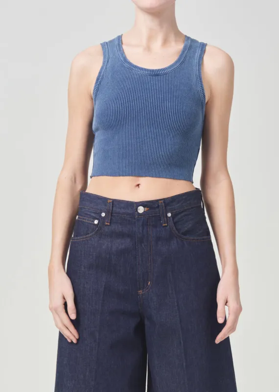 Cropped Poppy Tank in Indigo sold by Agolde