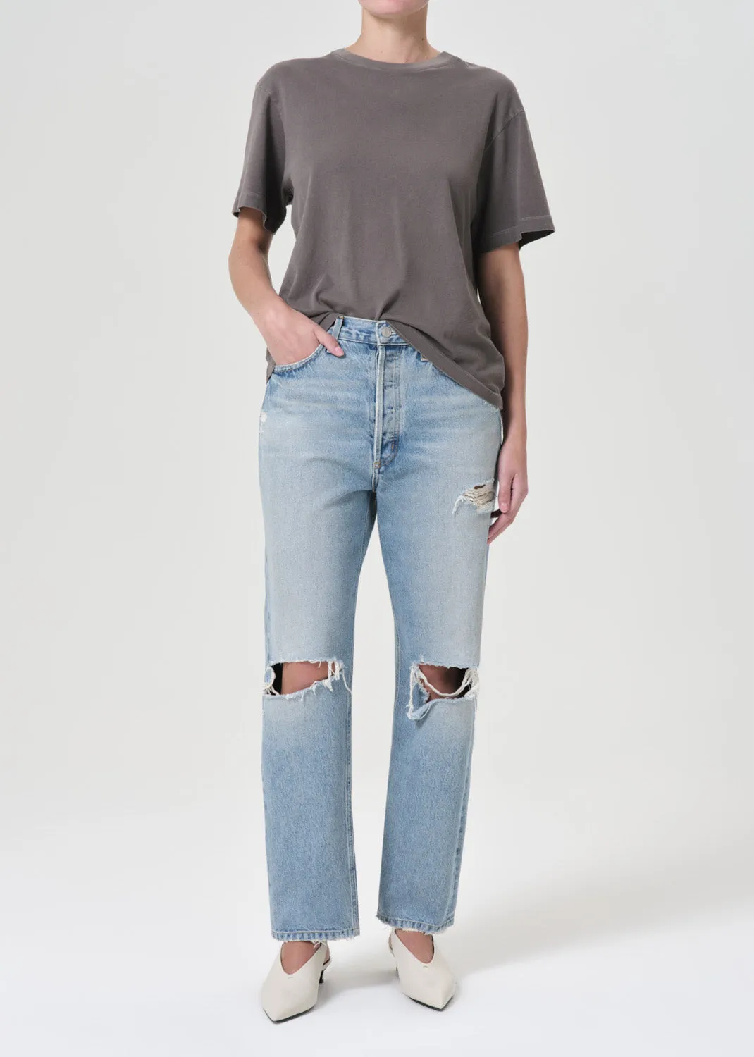 90's Mid Rise Straight in Threadbare sold by Agolde