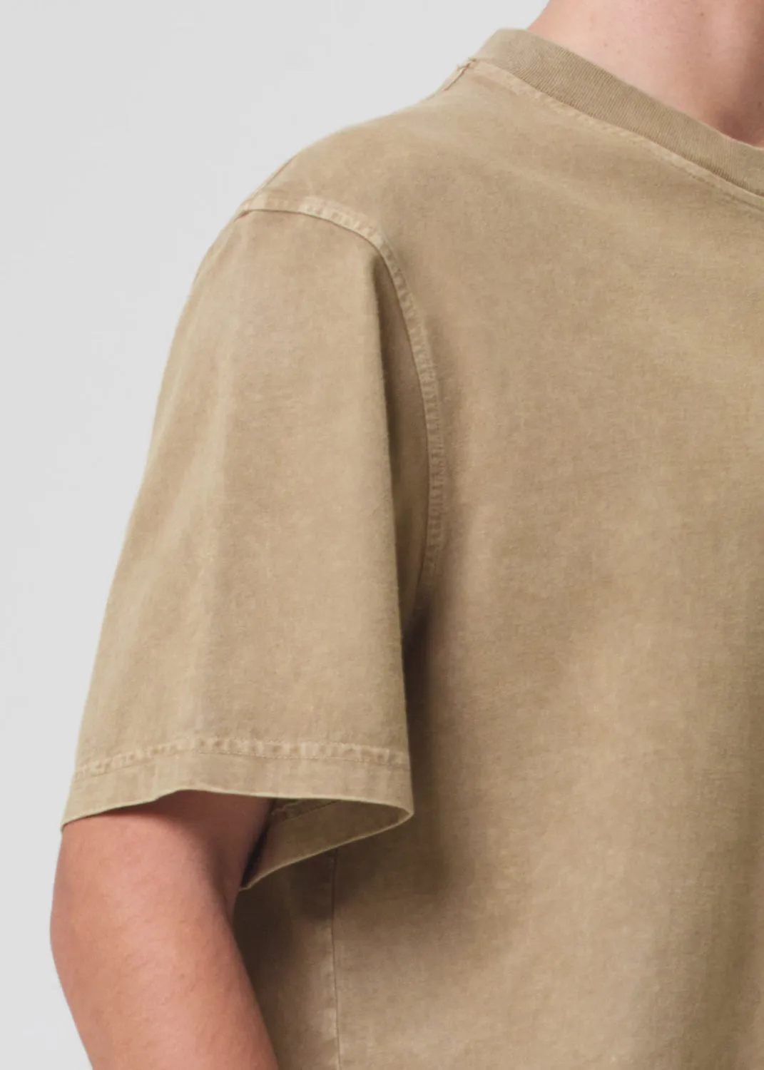 Asha Mock Neck Tee in Wheat sold by Agolde product image thumbnail 5