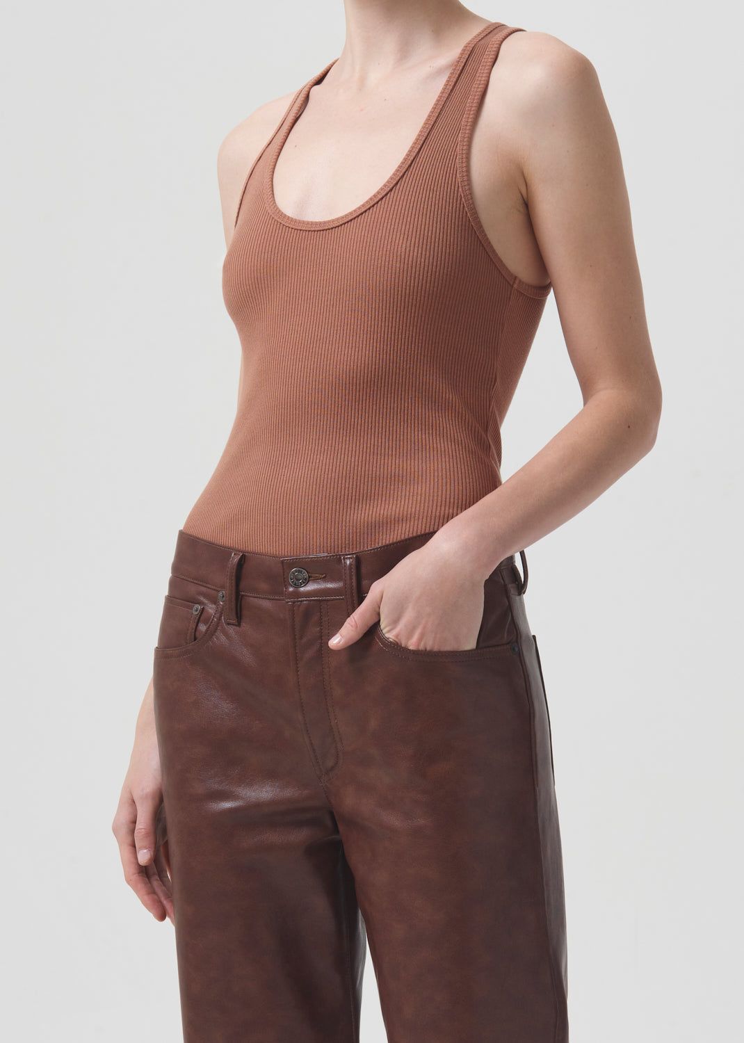 Bianca Tank in Brown Sugar sold by Agolde product image thumbnail 5