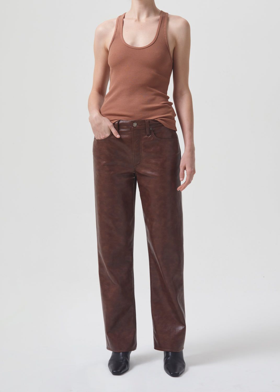 Bianca Tank in Brown Sugar sold by Agolde