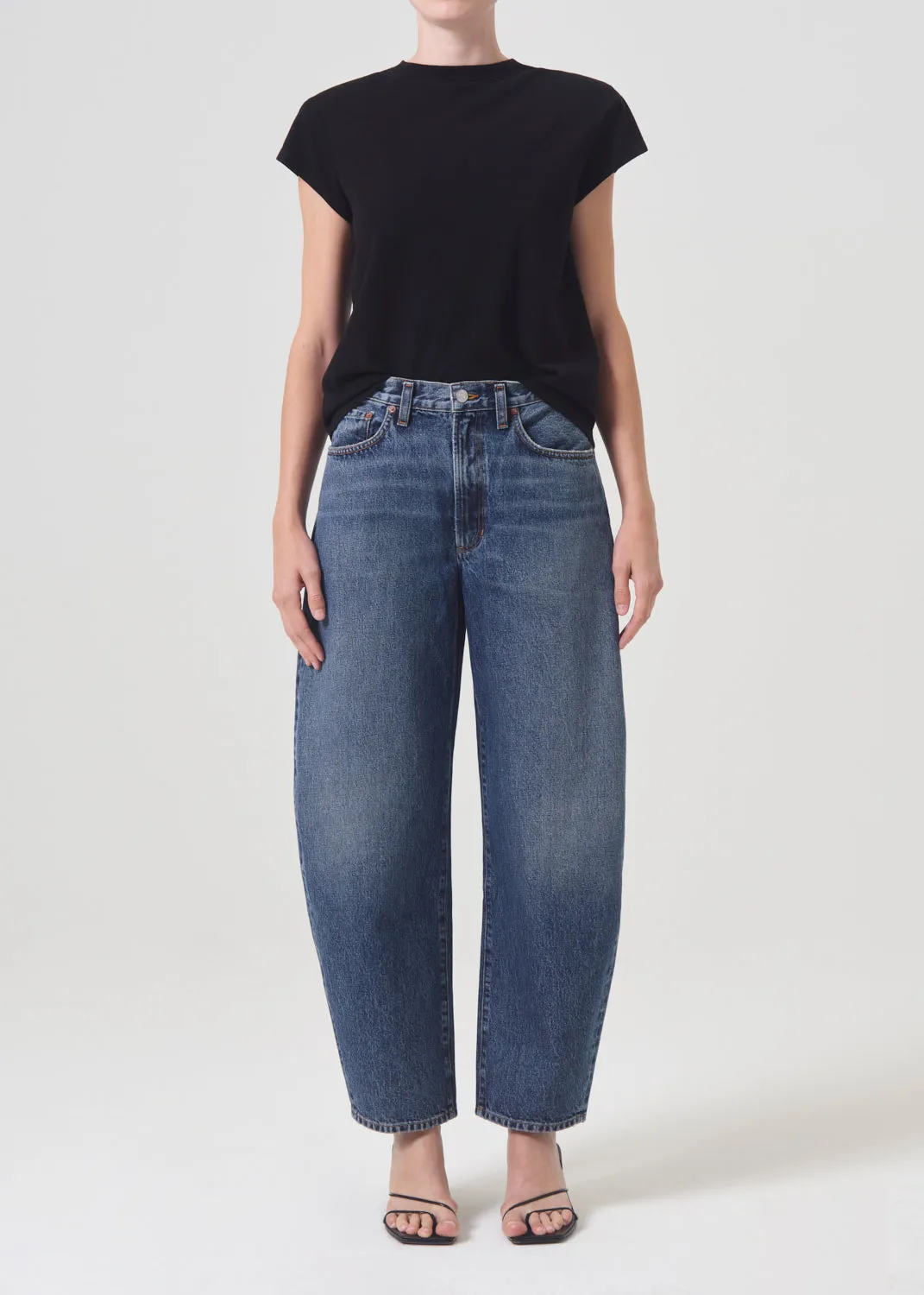 Bryce Shoulder Pad Tee in Black sold by Agolde product image thumbnail 2