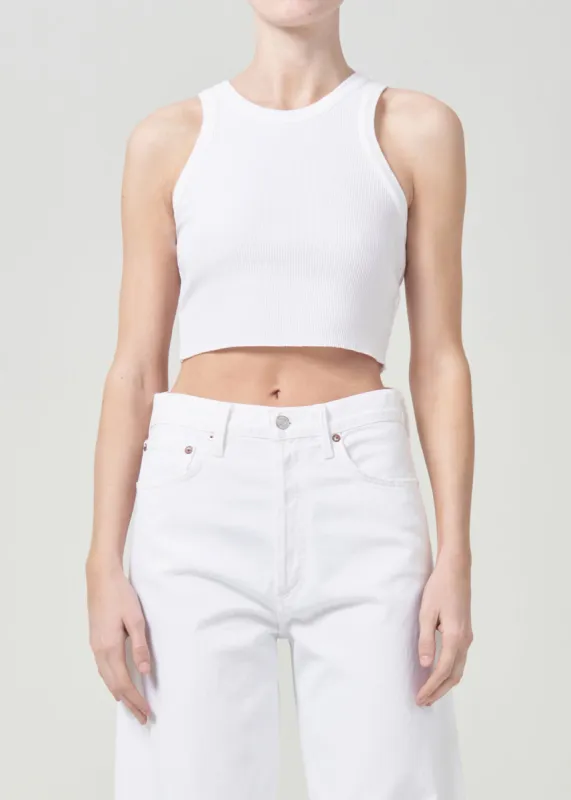 Cropped Bailey Tank in White sold by Agolde