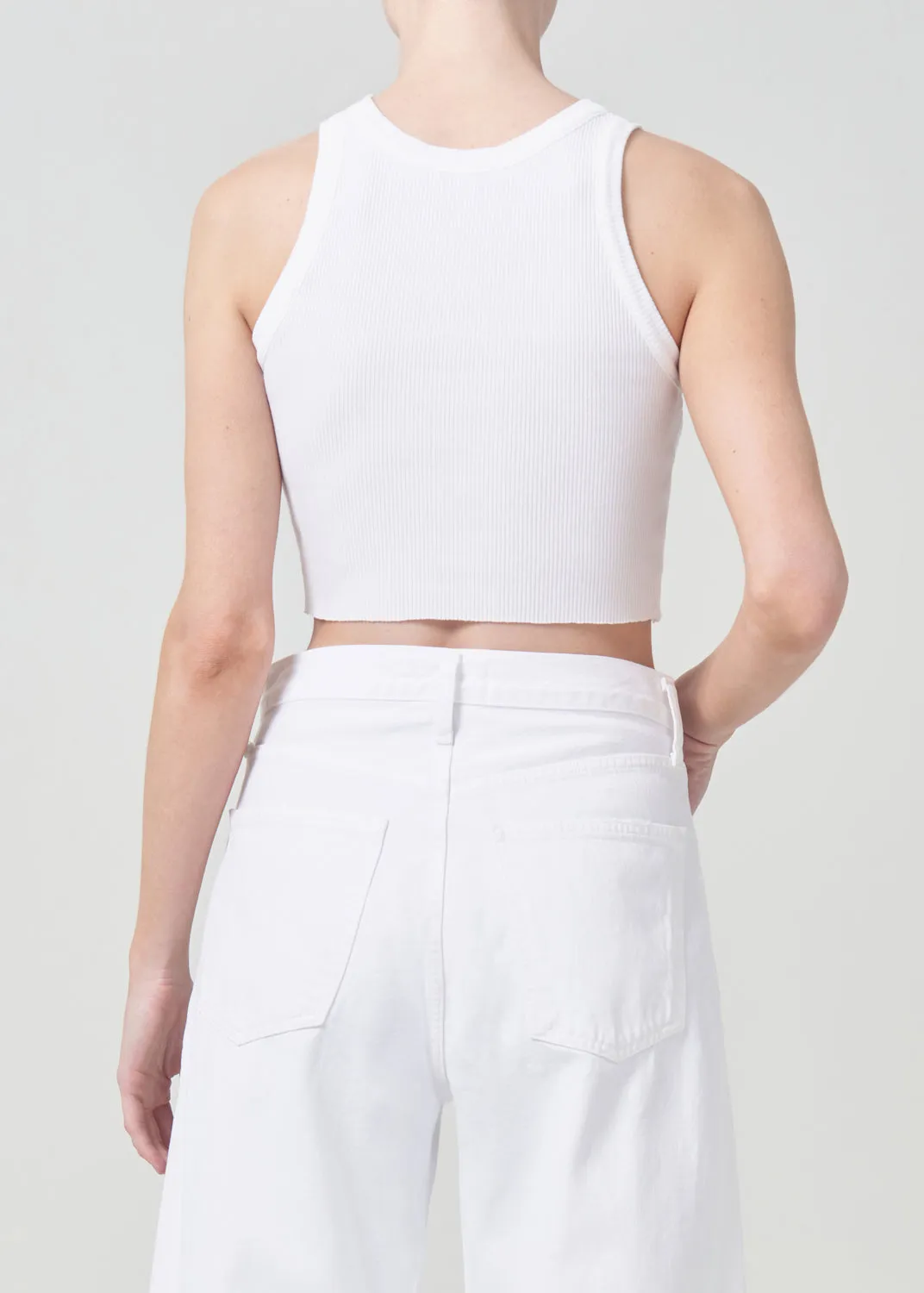 Cropped Bailey Tank in White sold by Agolde product image thumbnail 3