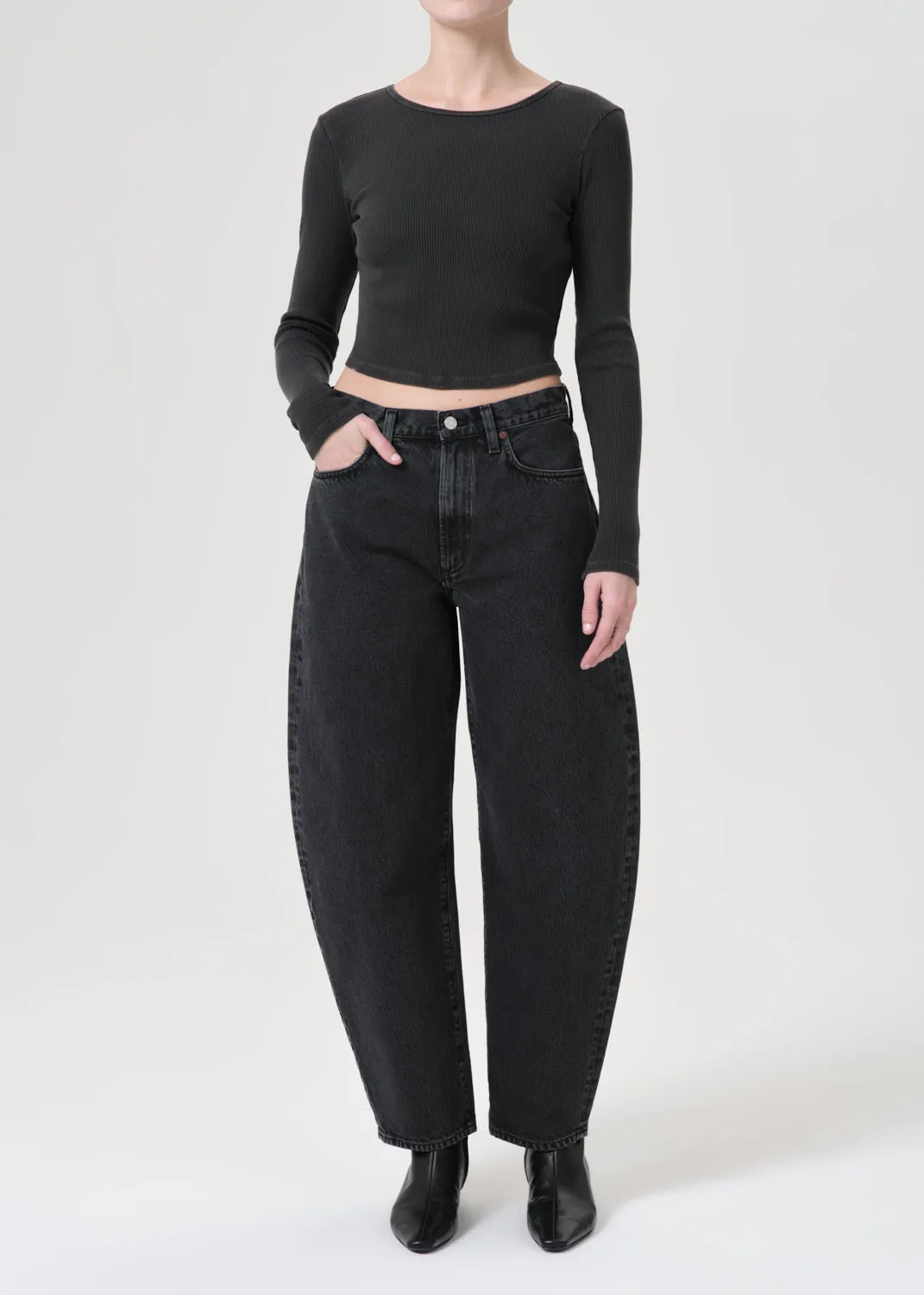 Balloon Jean in Black Tea sold by Agolde