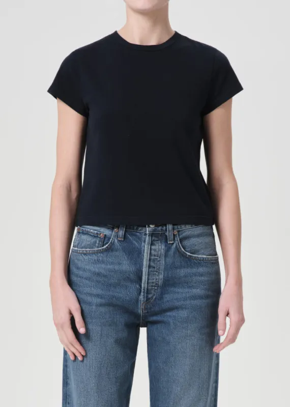 Adine Shrunken Tee in Storm sold by Agolde