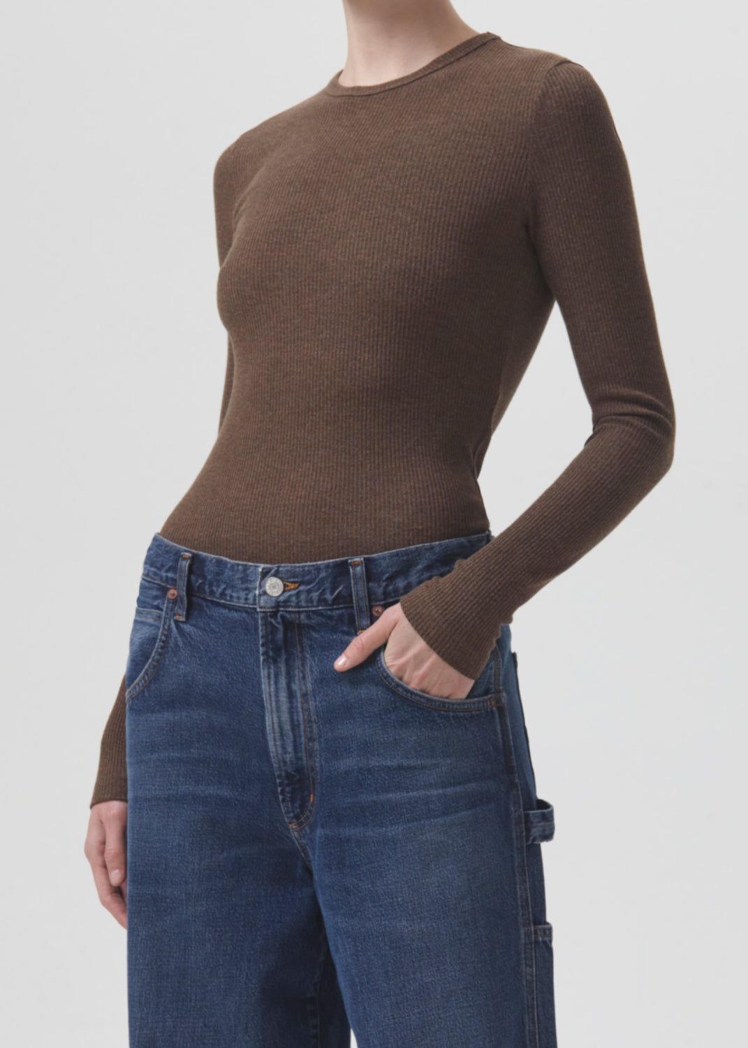 Delphi Slim Tee in Shroom sold by Agolde product image thumbnail 4