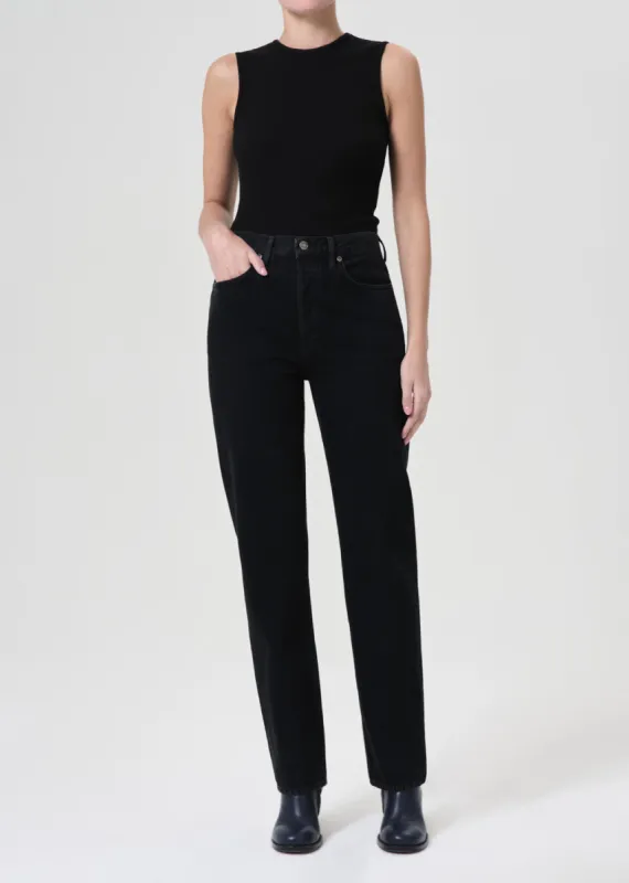 90's Pinch Waist High Rise Straight Long in Crushed sold by Agolde