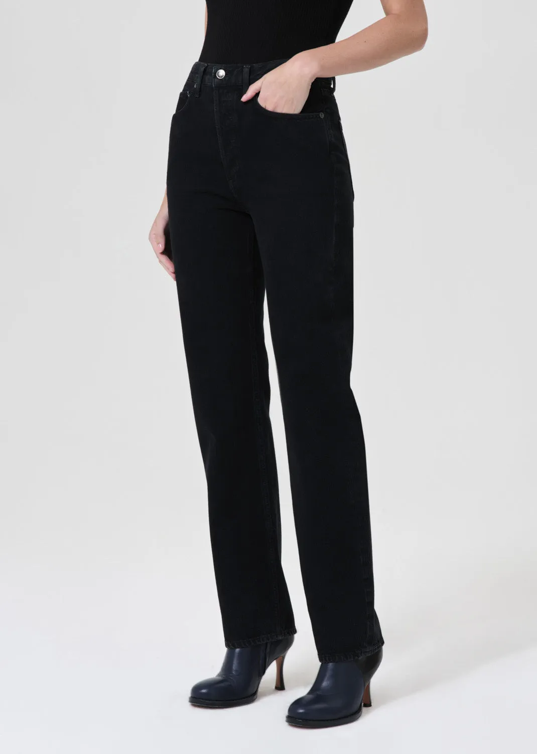 90's Pinch Waist High Rise Straight Long in Crushed sold by Agolde product image thumbnail 4