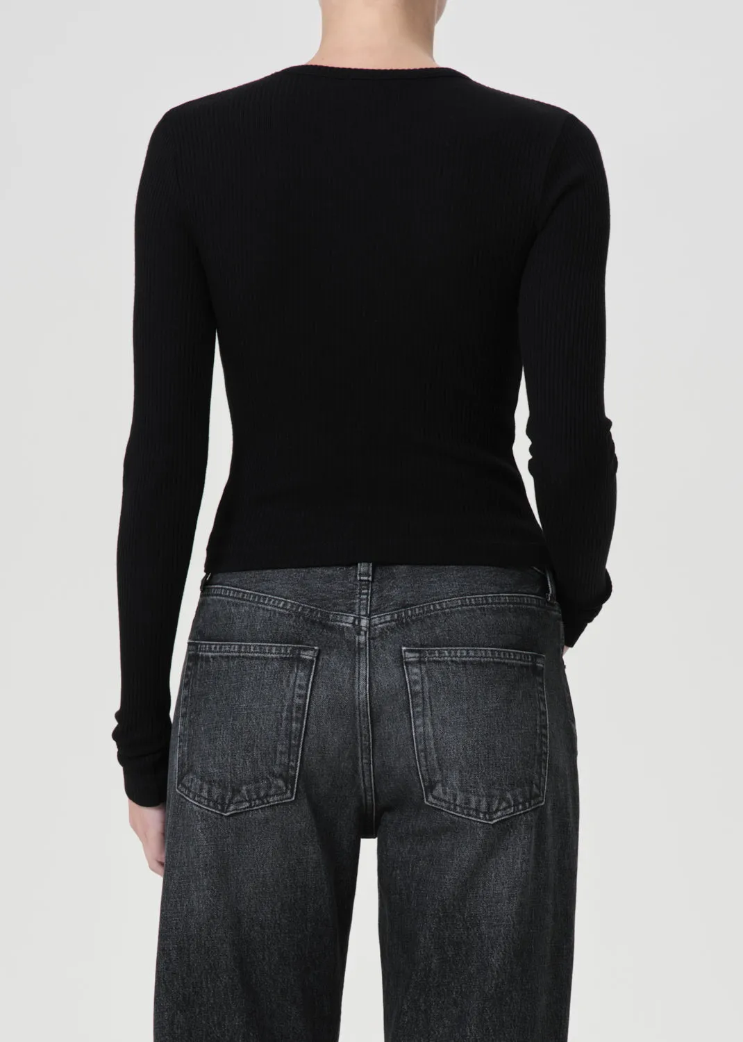 Alma Shrunken Crewneck in Black sold by Agolde product image thumbnail 2
