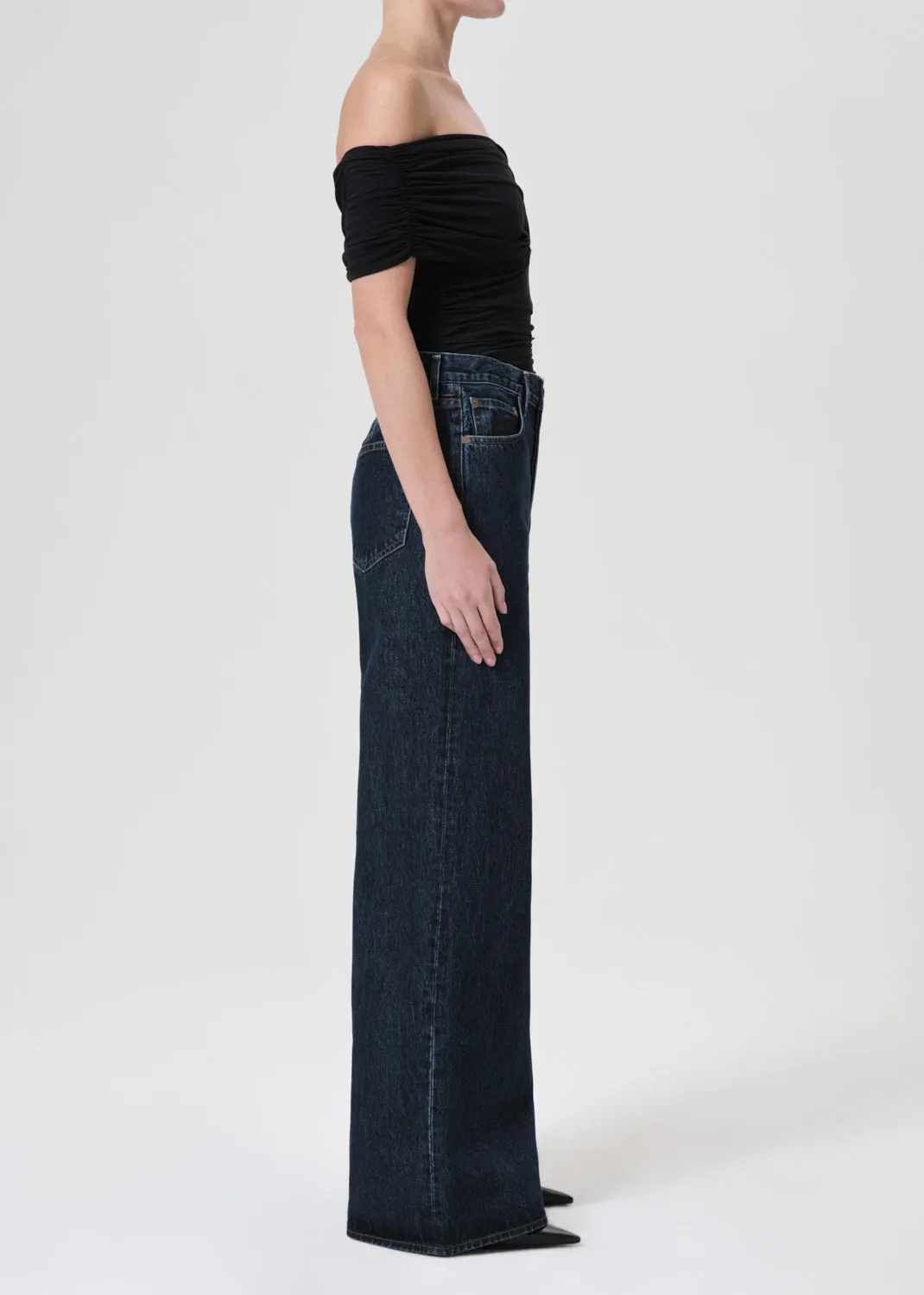 Dame High Rise Wide Leg No Cuff in Pendulum sold by Agolde product image thumbnail 4