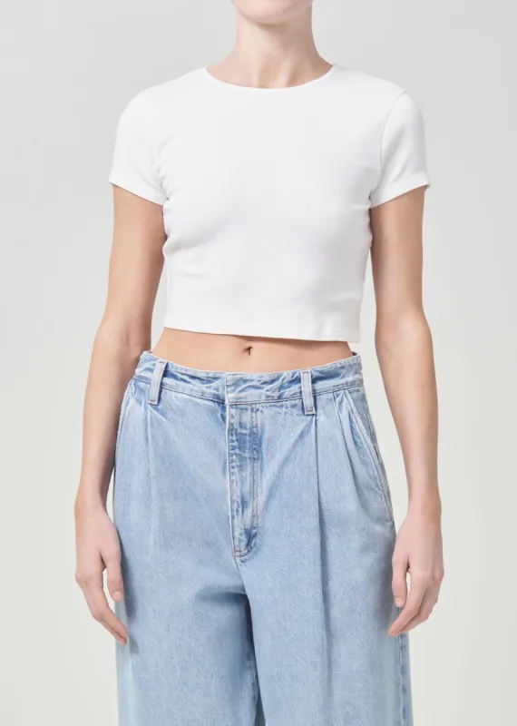 Savannah Tee in White sold by Agolde
