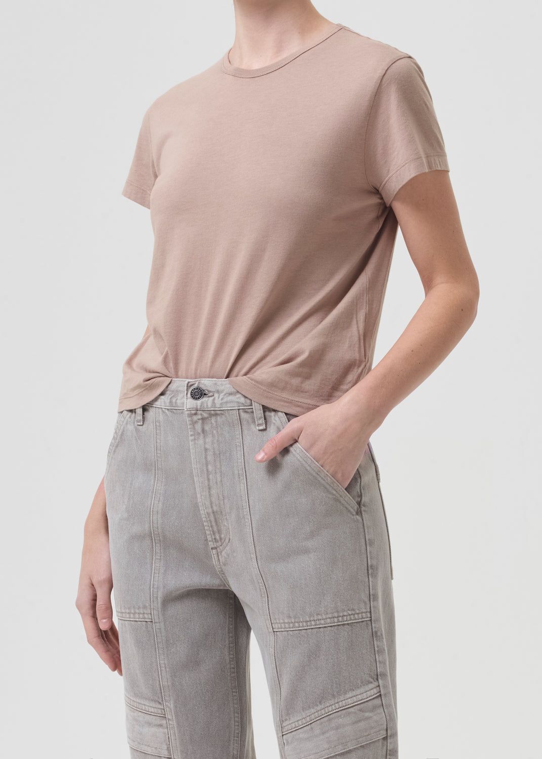 Drew Tee in Quicksand sold by Agolde product image thumbnail 4