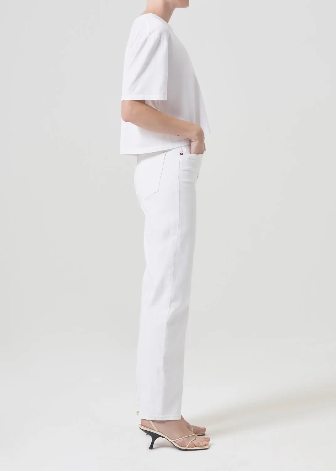 90's Pinch Waist High Rise Straight in Marshmallow sold by Agolde product image thumbnail 3