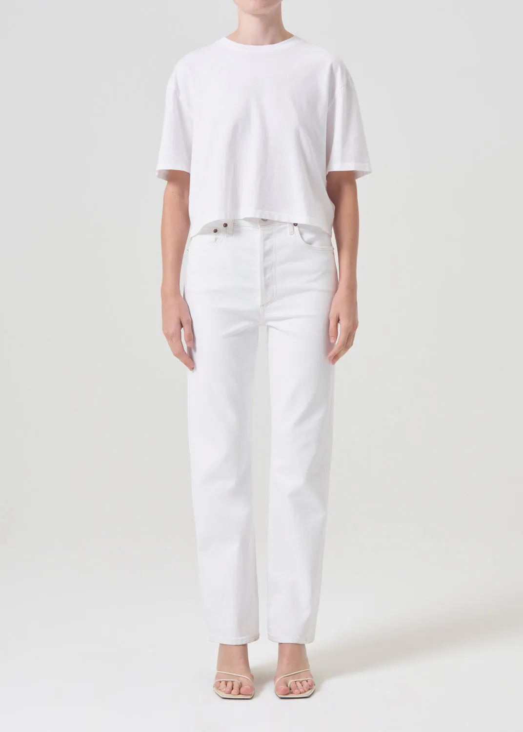 90's Pinch Waist High Rise Straight in Marshmallow sold by Agolde