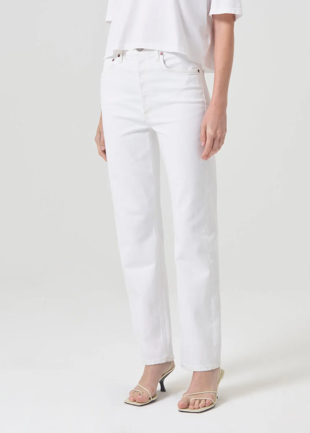 90's Pinch Waist High Rise Straight in Marshmallow sold by Agolde product image thumbnail 4