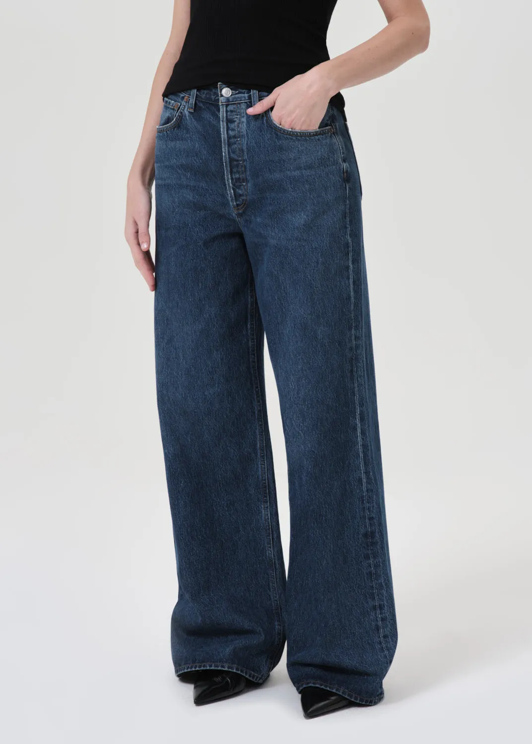 Dame High Rise Wide Leg No Cuff in Enamour sold by Agolde product image thumbnail 5