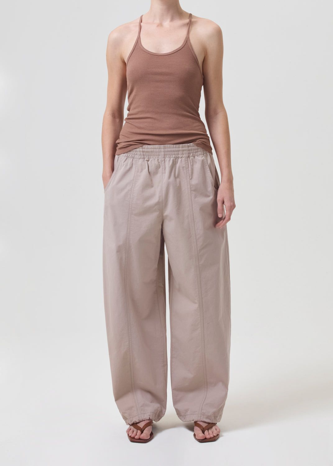 Dakota Track Pant in Truffle sold by Agolde