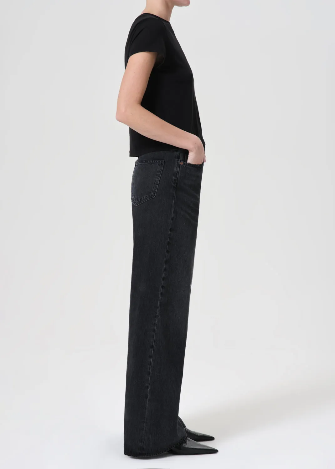 Dame High Rise Wide Leg No Cuff in Hitch sold by Agolde product image thumbnail 3