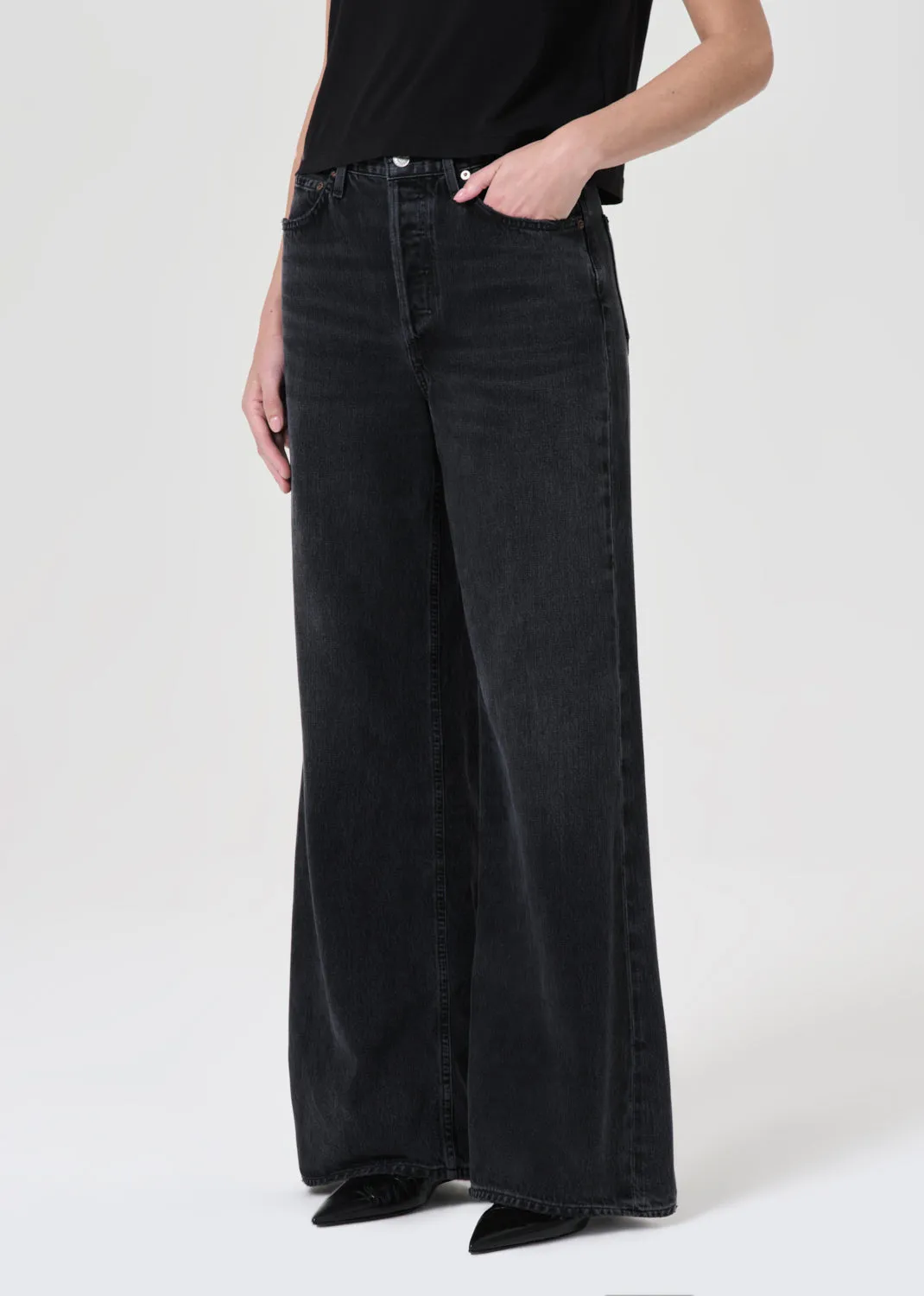 Dame High Rise Wide Leg No Cuff in Hitch sold by Agolde product image thumbnail 4