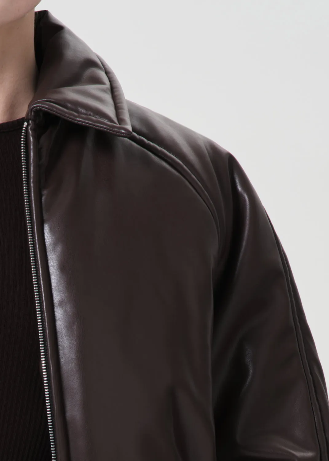 Shoreditch Ski Club x AGOLDE Tate Padded Vegan Leather Bomber in Espresso sold by Agolde product image thumbnail 5