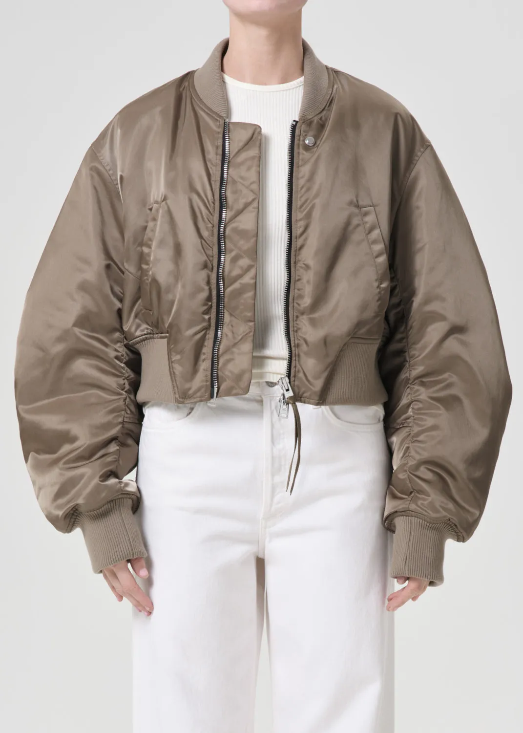 Shoreditch Ski Club x AGOLDE Jett Bomber Jacket in Sage sold by Agolde product image thumbnail 2