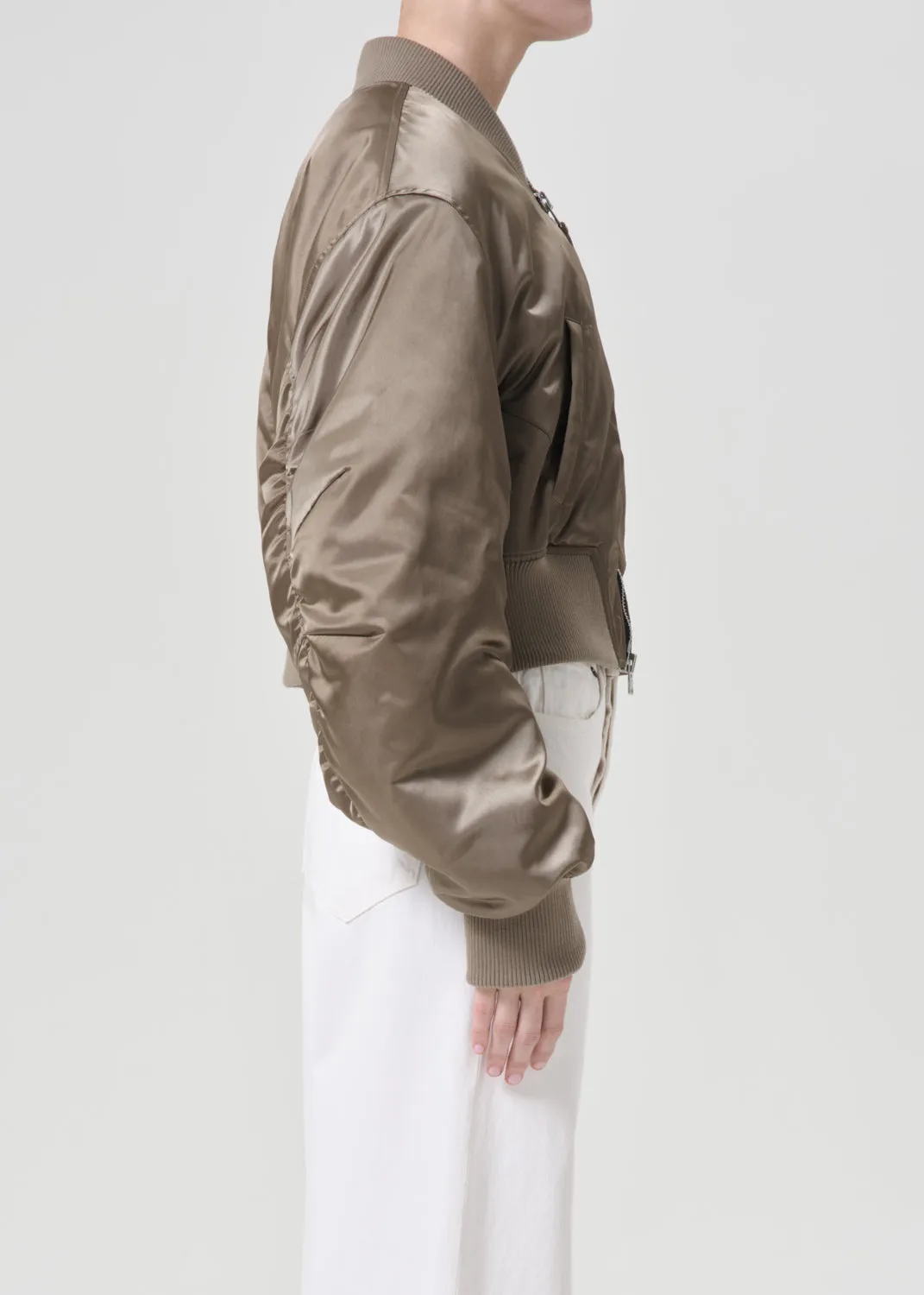 Shoreditch Ski Club x AGOLDE Jett Bomber Jacket in Sage sold by Agolde product image thumbnail 4